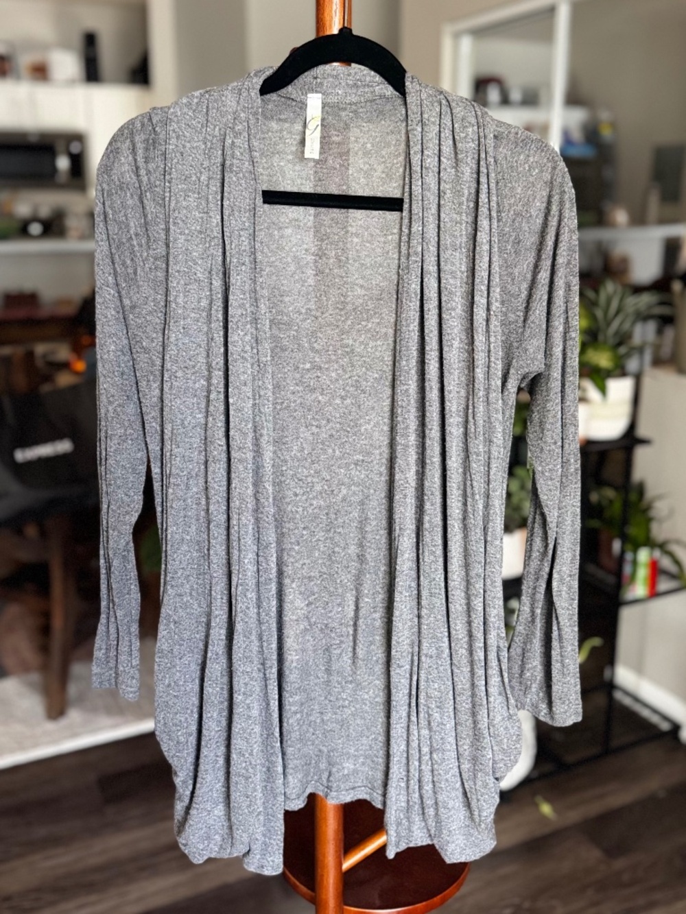 Ginger G Gray Open Front Cardigan Size Small